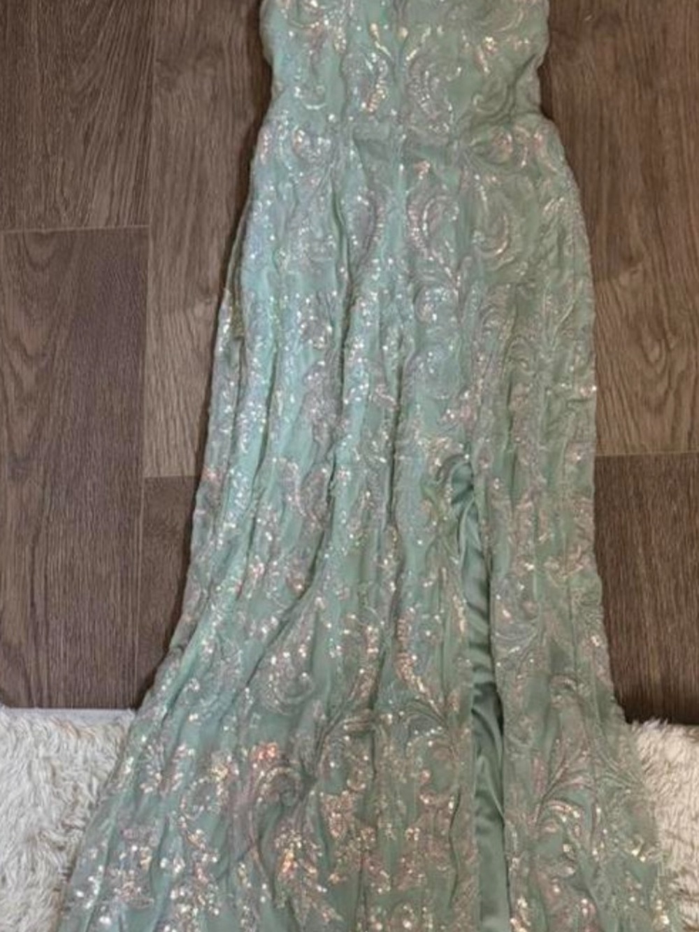 Windsor Sequin Embellished Mint Green Maxi dress